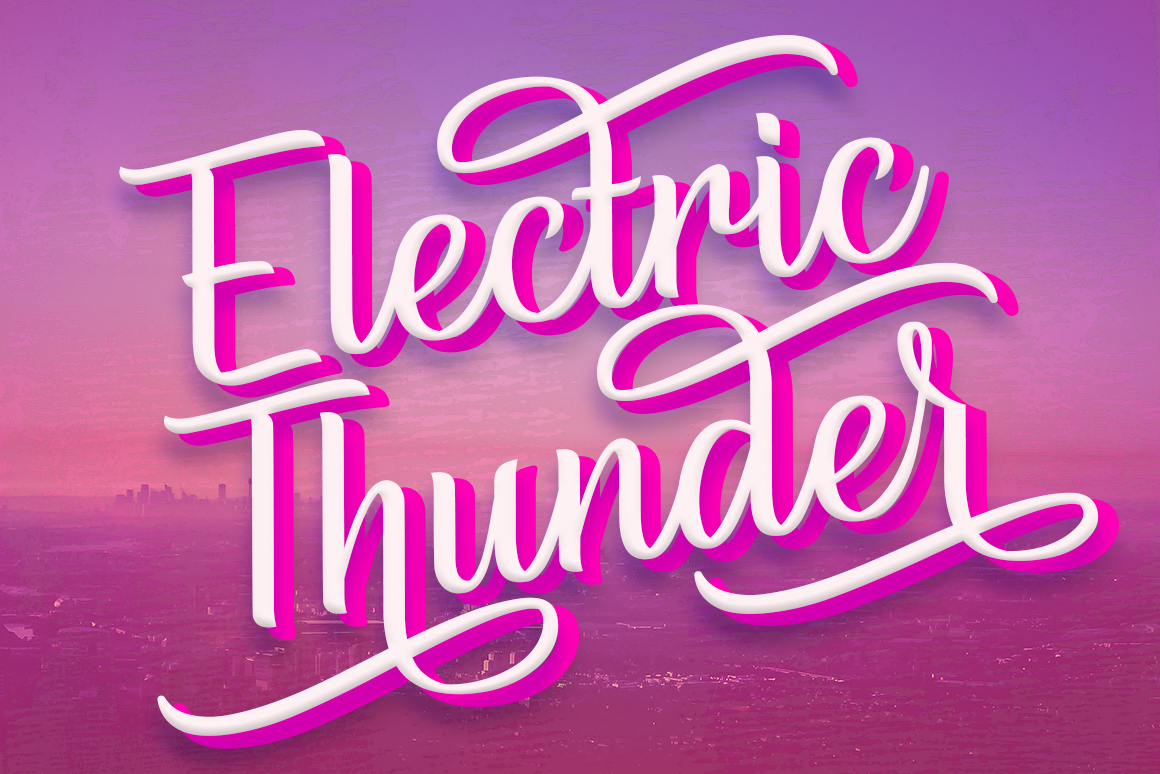 Electric Thunder: A Bold Script Font for Web Design Impact